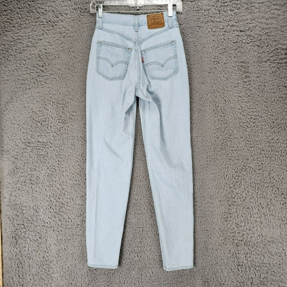 Levis Jeans Womens 23 Premium Big E Light Wash Cotton Mid Rise 80s Mom